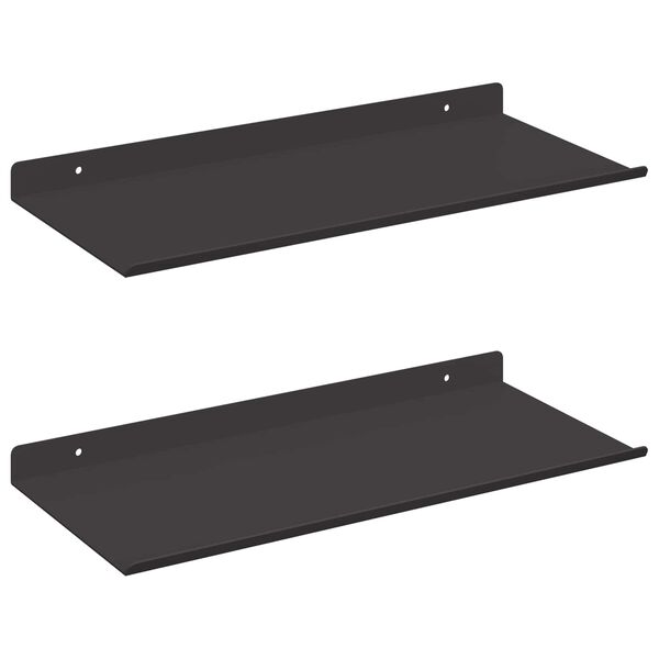 vidaXL Polica na zidu s policom Zidne 2 pcs Crna 40 x 17,5 x 2,5 cm