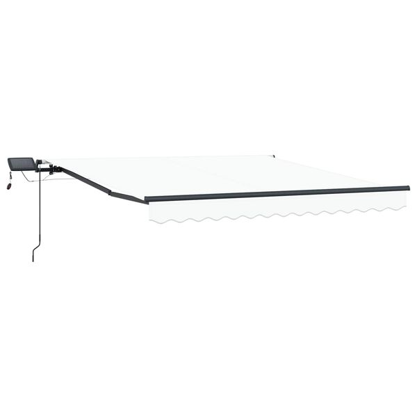 vidaXL Skrovita tenda S LED lampica Bijelo 300 x 250 cm tkanina