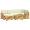 vidaXL Set vanjskih sofa 7 pcs Bijela i krem Poliester