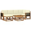 vidaXL Set vanjskih sofa 7 pcs Prirodna i krem Čvrsto drvo akacije