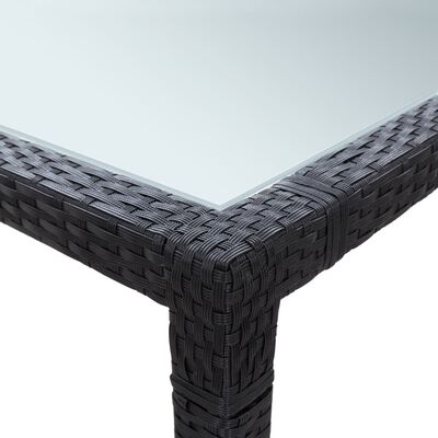 vidaXL Vrtni blagovaonski stol crni 200 x 200 x 74 cm od poliratana