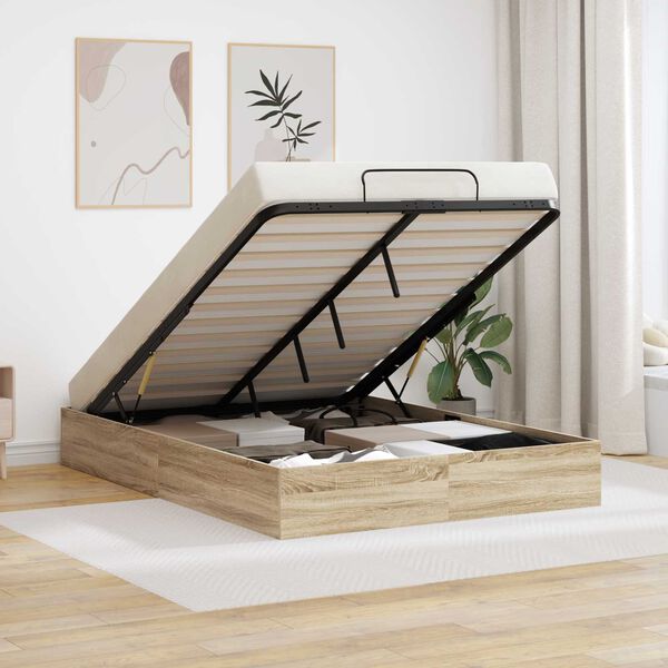 vidaXL Otomanski krevet s pohranom Sonoma hrast 203 x 120 x 25 cm
