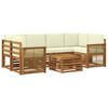 vidaXL Set vanjskih sofa 7 kom. Prirodna i krem Čvrsto drvo akacije