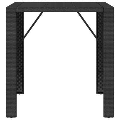vidaXL Barski stol sa staklenom pločom crni 105x80x110 cm poliratan