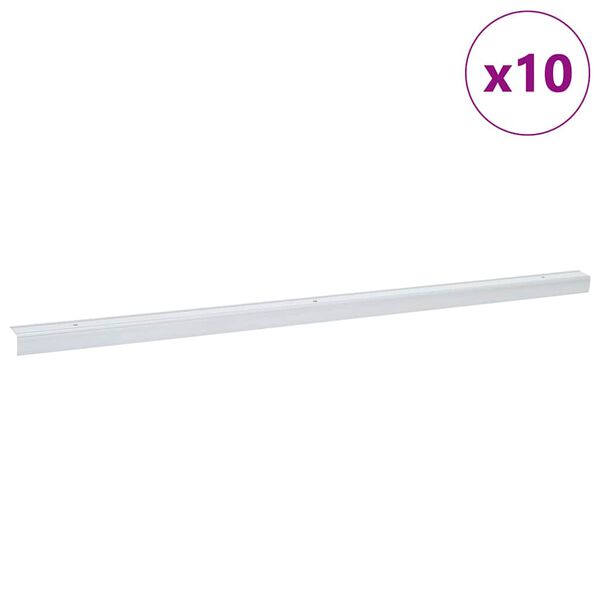 vidaXL Profili za rubove stepenica 10 pcs Srebrno 67 x 3 x 2 cm