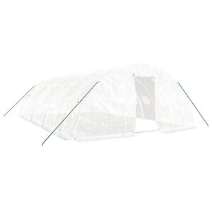 vidaXL Staklenik s čeličnim okvirom bijeli 40 m&sup2; 8 x 5 x 2,3 m