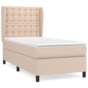 vidaXL Krevet s oprugama i madrac cappuccino 80x200 cm od umjetne kože