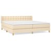 vidaXL Krevet s oprugama i madracem krem 180x200 cm od tkanine