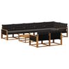 vidaXL Set vanjskih sofa s jastukom 9 pcs Prirodna i crna