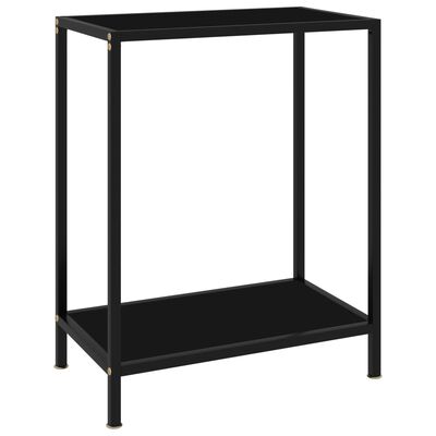 vidaXL Konzolni stol crni 60 x 35 x 75 cm od kaljenog stakla