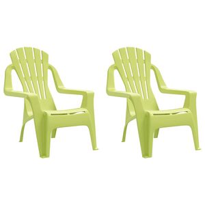 vidaXL Vrtne stolice za djecu 2 kom zelene 37x34x44 cm PP izgled drva