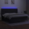 vidaXL Krevet box spring s madracem LED crni 200x200 cm od tkanine
