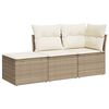 vidaXL 3-dijelni set vrtnih sofa od poliratana s jastucima bež