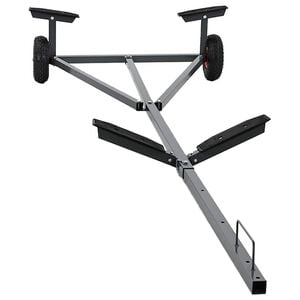 vidaXL Prikolica za čamce Srebrno 302 x 107 x 42 cm Čelik