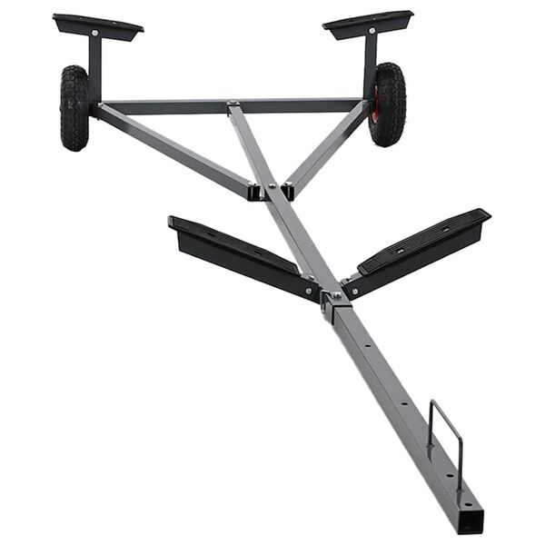 vidaXL Prikolica za čamce Srebrno 302 x 107 x 42 cm Čelik