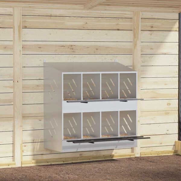 vidaXL Kutija za gniježđenje za piliće s 8 odjeljka metala