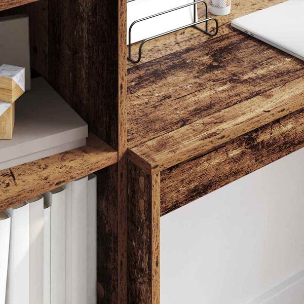 vidaXL Stol s ladicama 2 pcs Staro drvo