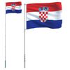 vidaXL Hrvatska zastava i jarbol 5,5 m aluminijski