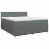 vidaXL Boxspring krevet s madracem Tamnosiva 200 x 200 cm Tkanina