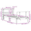 vidaXL Okvir kreveta s uzglavljem 100 x 200 cm od masivne borovine
