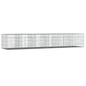 vidaXL Kavez za zečeve sa 6 panela 327x79x54 cm od pocinčanog željeza