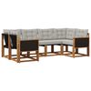 vidaXL Set vanjskih sofa s jastukom 6 pcs Prirodna i Svjetlosiva