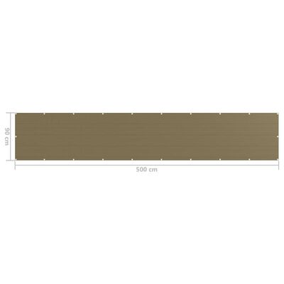 vidaXL Balkonski zastor smeđe-sivi 90 x 500 cm HDPE