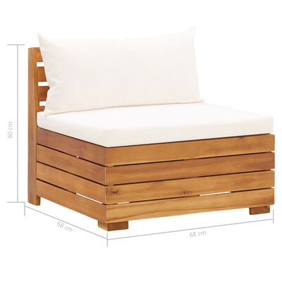 vidaXL Modularna srednja sofa s jastucima 1 kom masivno bagremovo drvo