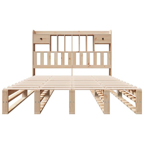 vidaXL Krevet s regalom za knjige bez madraca 140x190 cm od borovine