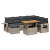 vidaXL 8-dijelni set vrtnih sofa od poliratana s jastucima sivi