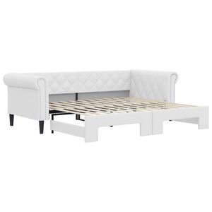 vidaXL Dnevni krevet na razvlačenje bijeli 90 x 200 cm od umjetne kože