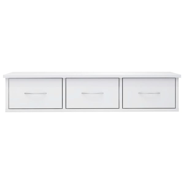 vidaXL Zidna polica s ladicama sjajna 88x26x18,5 cm konstruirano drvo