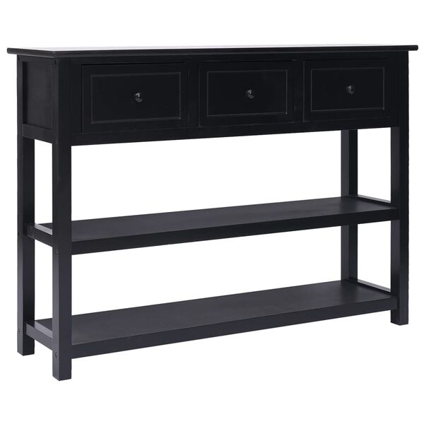 vidaXL Komoda crna 108 x 30 x 76 cm od masivnog drva paulovnije