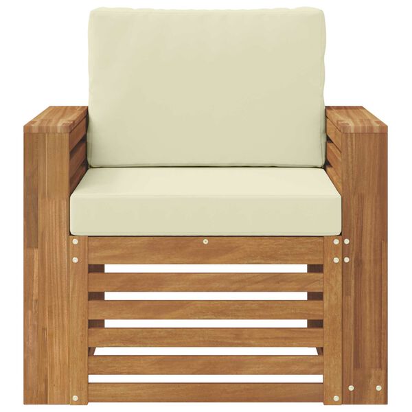 vidaXL Set vanjskih sofa Čvrsto drvo akacije i poliester Prirodna