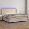 vidaXL Krevet box spring madrac LED cappuccino 200x200cm umjetna koža