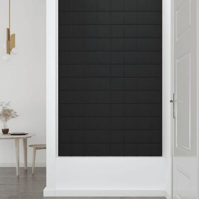 vidaXL Zidne ploče od tkanine 12 kom crne 60 x 15 cm 1,08 m²
