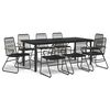 vidaXL 9-dijelni vrtni blagovaonski set od PVC ratana crni