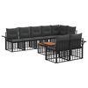 vidaXL Set vanjskih sofa 9 pcs Crna i tamno siva poliratan