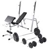 vidaXL Klupa za vježbanje sa stalkom za utege i setom utega 90 kg