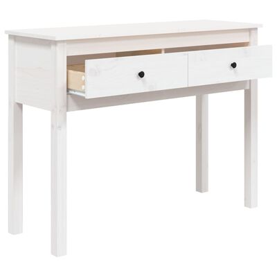 vidaXL Konzolni stol bijeli 100x35x75 cm od masivne borovine