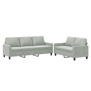 vidaXL 2-dijelni set sofa s jastucima tamnosivi bar&scaron;unasti