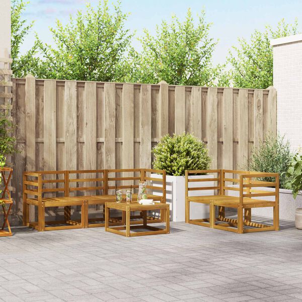 vidaXL Set vanjskih sofa s jastukom 6 pcs Prirodna i krem