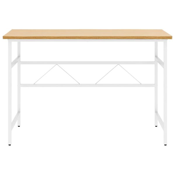 vidaXL Stol za računalo bijeli i hrast 105 x 55 x 72 cm MDF i metal