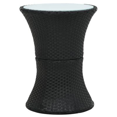 vidaXL Vrtni bočni stolić u obliku bubnja crni od poliratana