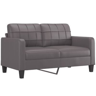 vidaXL 2-dijelni set sofa s jastucima sivi od umjetne kože
