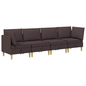 vidaXL Modularni set sofe sa skladi&scaron;tem 4 kom. Tamno smeđa Tkanina