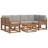 vidaXL Set vanjskih sofa s jastukom 7 pcs Prirodna i svijetlo siva