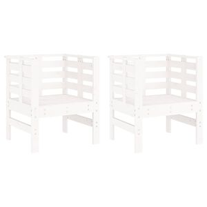 vidaXL Vrtne stolice 2 kom bijele 61,5x53x71 cm od masivne borovine