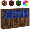 vidaXL Komoda s LED svjetlima boja dimljenog hrasta 162x37x100 cm