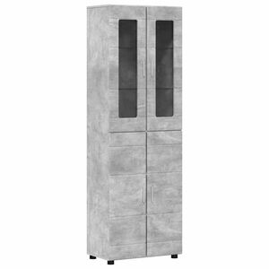 vidaXL Highboard s policom FLORIN Betonski sivi 60 x 35 x 182 cm